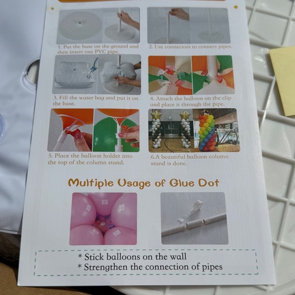 DUILE Balloon Stand Kit 72in Tall Column Base for Party Decorations - Picture 3 of 5